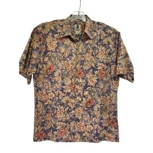 Tori Richard Hawaiian Mens Sz Medium Multicolor Floral Button Up Shirt (D41) EUC